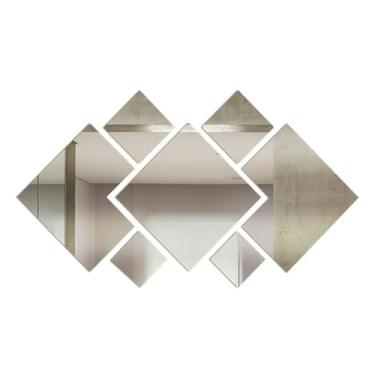 Imagem de Kit com 7 Espelhos Decorativos Quadrados – Modelo P20, Ideal para Parede e Decoração