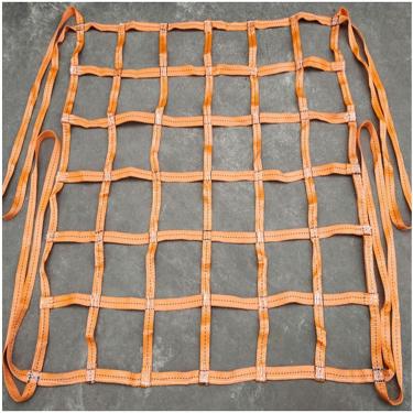 Imagem de Rede De Carga De Elevação Suspensa, Rede De Estilingue, Rede De Elevação De Estilingue De Poliéster Plano, Cinto De Rede De Segurança Resistente A Rasgos De Malha, One Color, 3X3M/Mesh 20cm/Load 3.5t