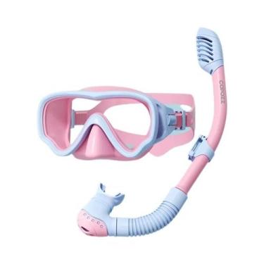 Imagem de Máscara De Mergulho Facial Completa Para Crianças, Conjunto De Snorkel