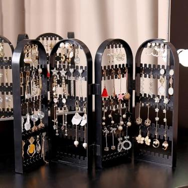 Imagem de Organizador de brincos dobrável – Organizador criativo de joias com suporte para brincos