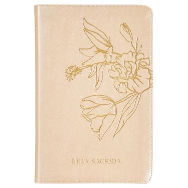 Imagem de Livro - The Purpose Book: Bíblia Sagrada, A21, Capa luxo bege, Flores