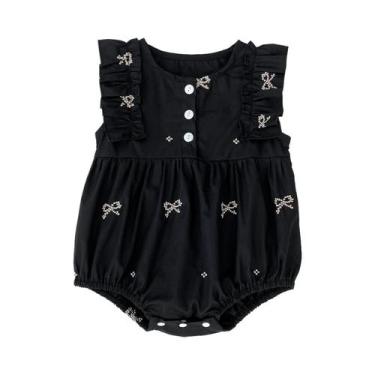 Imagem de Bodies De Algodão Com Bordado Floral De Verão Para Meninas, Sem Mangas