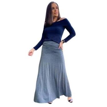 Imagem de Saia Longa Viscolycra Pala Franzida-Feminino