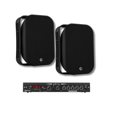 Imagem de COMP Kit Som Ambiente Taramps Amplificador THS 3600 + 2 Caixas Outdoor