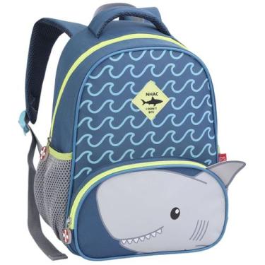 Imagem de Mochila Creche Escola Passeio Infantil Fofa 0 A 4 Anos Tam P Tubarão -