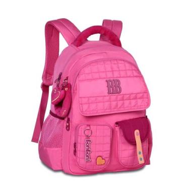 Imagem de Mochila Feminina Juvenil Detalhes Pelucia Rebecca Bonbon, Rosa