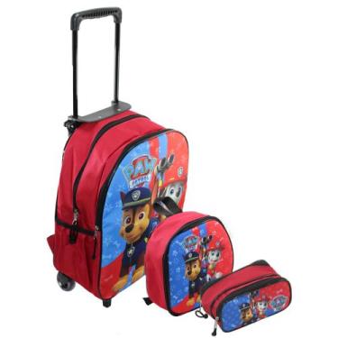 Imagem de Kit Mochila Infantil Patrulha Canina Paw Patrol Vermelha