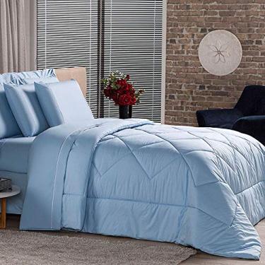 Imagem de EDREDOM PREMIUM 230 FIOS SOLTEIRO AZUL