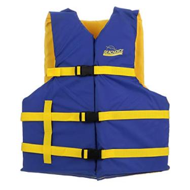 Imagem de Colete salva-vidas Seachoice 86240 Nível 70 – Colete de barco ajustável, azul/amarelo, GG adulto – Mais de 40 kg, azul e amarelo, tamanho único