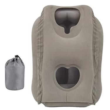 Imagem de Generic Almofada de dobrável, travesseiro de pescoço inflável respirável para avião, carro, ônibus