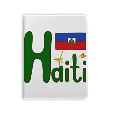 Imagem de Diário de capa macia com estampa vermelha e azul da bandeira do Haiti