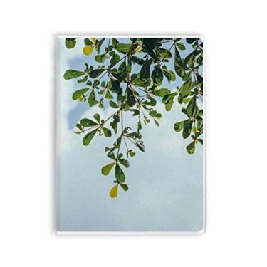Imagem de Caderno de folhas verdes Blue Sky Art Deco presente fashion capa de goma diário capa macia