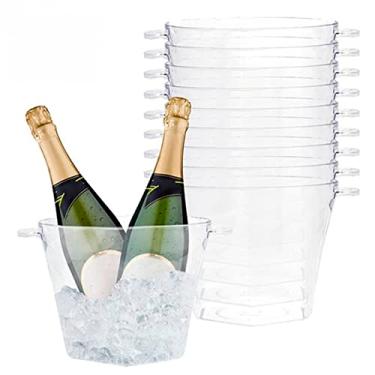 Imagem de Jogo 10 Baldes Gelo Bebidas Casa Organizador Acrílico 4,5l