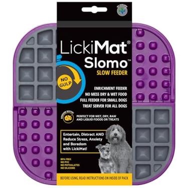 Imagem de Tapete Lamber Rechear Comedouro Lento Cães Lickimat Slomo Roxo
