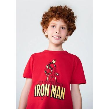 Imagem de Camiseta infantil vermelha Homem de Ferro Hering Kids algoda-Masculino
