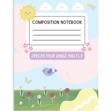 Imagem de Espalhe suas asas e voe: caderno de composição - 21,6 x 28 cm | 125 páginas: caderno estético e inspirador, diário e diário para mulheres e meninas