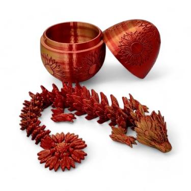 Imagem de ZZ LIFE Ovo de dragão de girassol surpresa - articulações articuladas de dragões de 31,8 cm - Encerramento com tema de girassol, ovo de dragão misterioso, TDAH, estresse, alívio da ansiedade