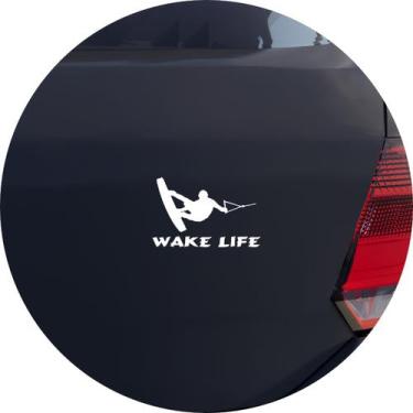 Imagem de Adesivo de Carro Wakeboard Wake Life - Cor Branco - Melhor Adesivo, Br