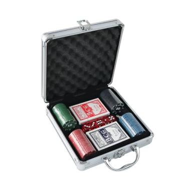 Imagem de JOGO DE POKER COM MALETA 100 FICHAS NUMERADAS 2 BARALHOS (D)