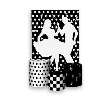 Imagem de Painel De Festa Vertical 1,50 x 2,20 + Trio De Capas Cilindro - Anos 6
