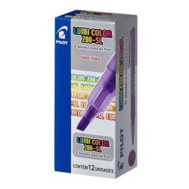 Imagem de Caneta marca texto pilot lumicolor violeta caixa com 12