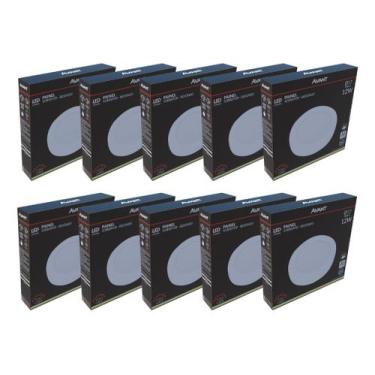 Imagem de Kit 10 Painel Led Sobrepor Redondo 17cm 12w Neutro Avant