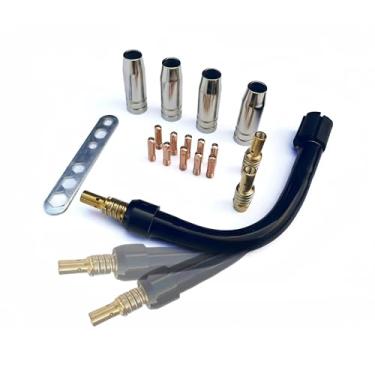Imagem de Kit de acessórios de pescoço de soldagem flexível mig, pontas de soldagem 0,1 cm, difusor, bocal, pescoço de tocha flexível 360 ajuste Binzel MB15 15AK Pistola de soldagem MIG - perfeita para soldagem