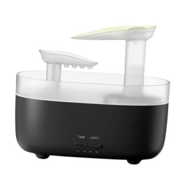 Imagem de Ｂｅｓｇａ Umidificador Raindrop Difusor de Óleos Essenciais Multiuso com Luz Ambiente Umidificador de Ar Difusor de Aromas para Quarto Esportivo, Preto, Tamanho real