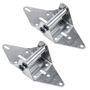 Imagem de Pufguy 2 peças de dobradiças de porta de garagem # 4 dobradiças de porta de garagem comercial resistente kit de dobradiça de porta de garagem de ferro galvanizado