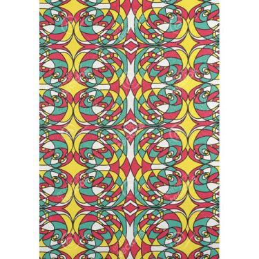 Imagem de Tecido Jacquard Estampado Abstrato Amarelo - 1,40m de Largura