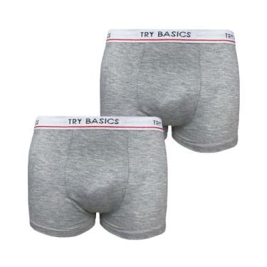 Imagem de Kit 2 Cuecas Boxers Infantil Box Algodão Cotton Conforto - Try Basics,
