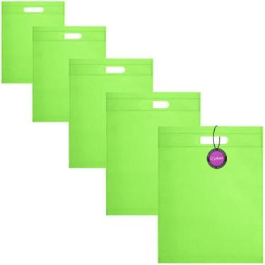 Imagem de Kit 5x Sacolas em TNT Premium Termo Selado 25x35cm Nifty TopGet, Verde