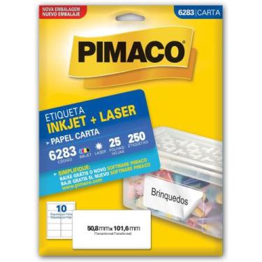 Imagem de Etiqueta Carta 6283 25 Folhas 50,8 X 101,6 MM - 250 Etiquetas - Pimaco