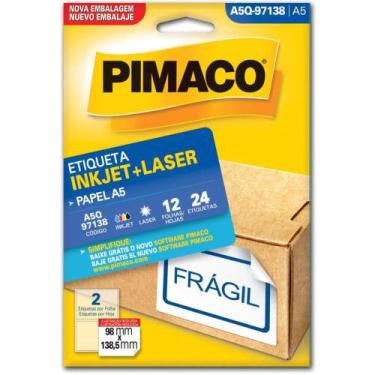 Imagem de Etiqueta A5 A5Q-97138 12 Folhas 98 X 138,5 MM com 24 Etiquetas - Pimac
