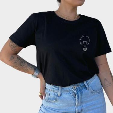 Imagem de Blusa Camiseta Modesta Estampa Versículo João Lâmpada Bíblia Moda Cris