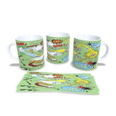 Imagem de Caneca de Porcelana Branca Personalizada Coleção Luta de Quadrinhos (Mod.8)