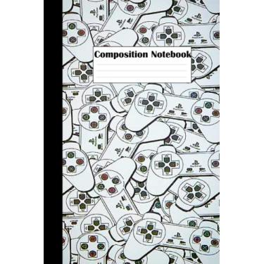 Imagem de Composition notebook: Wide Ruled Paper Notebook Journal | Pretty Gold Purple Turquoise Liquid Marble | Blank Wide Lined Workbook for Girls Boys Kids Teens Students