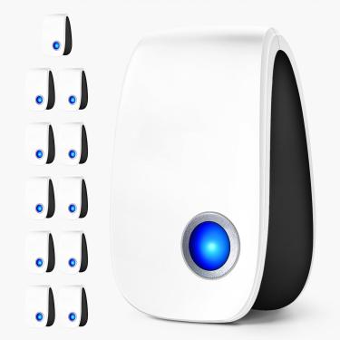 Imagem de Bugbeat Pest Repeller atualizado 2024 12 pacotes, repelente de mosquitos interno, para roedores, baratas, ratos, insetos, ratos, aranha, plugue eletrônico para controle de pragas para casa, garagem,