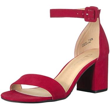 Imagem de Chinese Laundry Sandália feminina de salto Jody, Camurça vermelha rubi, 40