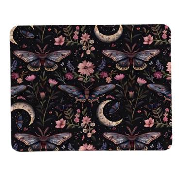 Imagem de hold fizz Dark Academia Witchy Mouse Pad, mouse pad borboleta mística lua para mesa, acessórios de mesa de escritório, base de borracha antiderrapante para mouse sem fio computador laptop, 24 x 19 cm