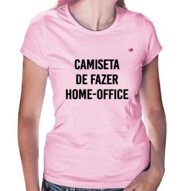 Imagem de Baby Look Camiseta de fazer home-office - Foca na Moda, Rosa bebê, M