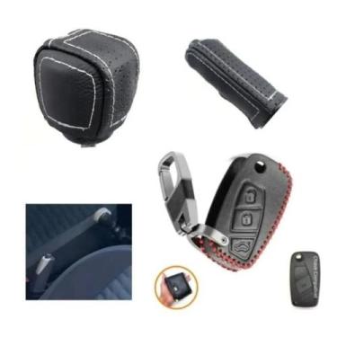 Imagem de Kit Capa Chave Manopla Câmbio Manual Alavanca Freio de Mão Fiat Idea P