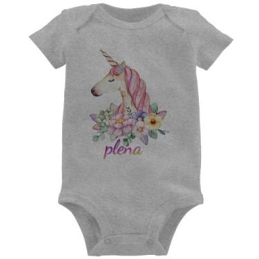 Imagem de Body Bebê Plena Unicórnio - Foca na Moda, Cinza, GG
