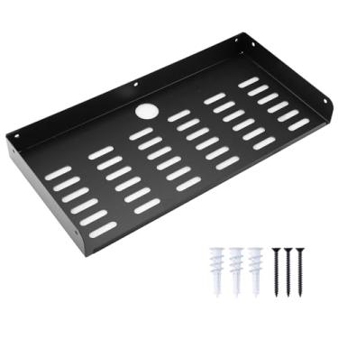 Imagem de Patioer Prateleira flutuante de metal 42,7 cm x 20,3 cm moderna prateleira de parede para componentes de TV, roteador, console de jogos, DVD Player