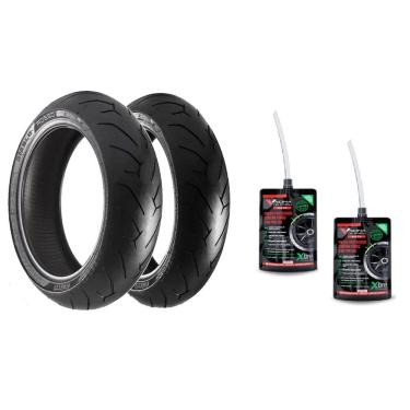 Imagem de Pneu Ninja 300 Cb 300 140/70-17 + 110/70-17 Diablo Rosso Ii Pirelli + Vacinas Para Pneu