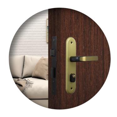 Imagem de Fechadura Porta Entrada Stilo Alavanca Bronze Latonado Externa mgm