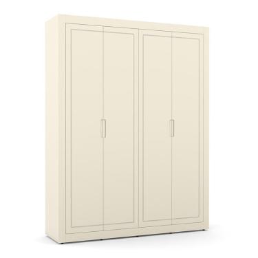 Imagem de Jogo de Quarto Infantil com Guarda Roupa 4 Portas e Cômoda 4 Gavetas Tutto New - Matic Móveis Off White