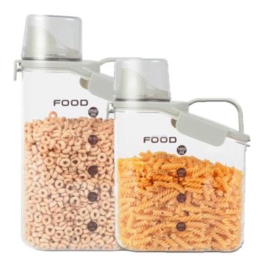Imagem de Kit de Potes Herméticos com Tampa Dosadora | Conjunto Organizadores para Alimentos Secos, Cereais, Massas e Grãos | Livre de BPA | House Organizer (2000, 2800ml)