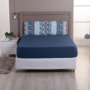 Imagem de Jogo de Lençol Casal Padrão Malha 100% Algodão com Elástico 03 Peças E