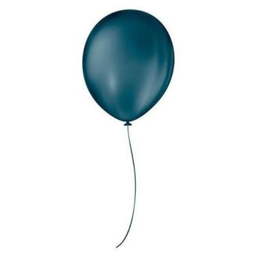 Imagem de Balão de Festa Látex Liso - Azul Petróleo - 50 Unidades - Balões São R